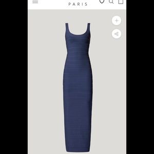 Herve leger long gown navy blue size small